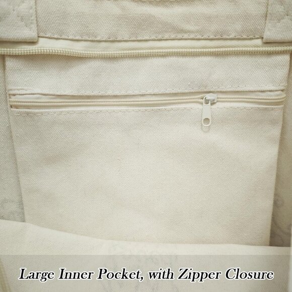 Brand New Tote Book Canvas 15x9x17 Blue Inner Pocket - Picture 9 of 9